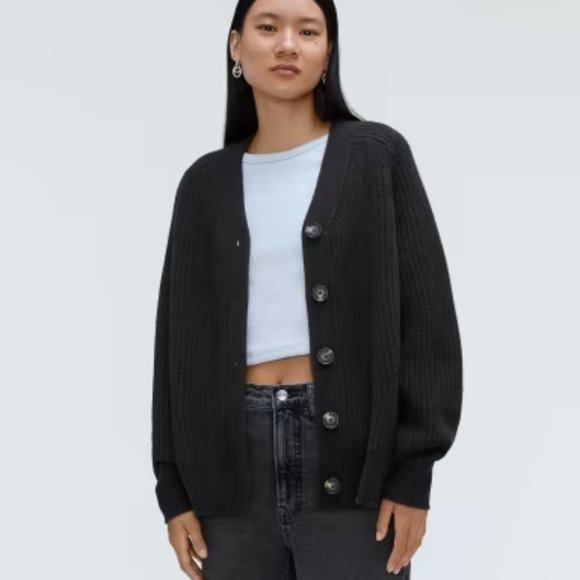 Everlane Sweaters - Everlane The Felted Merino Cardigan Black Sweater NWT